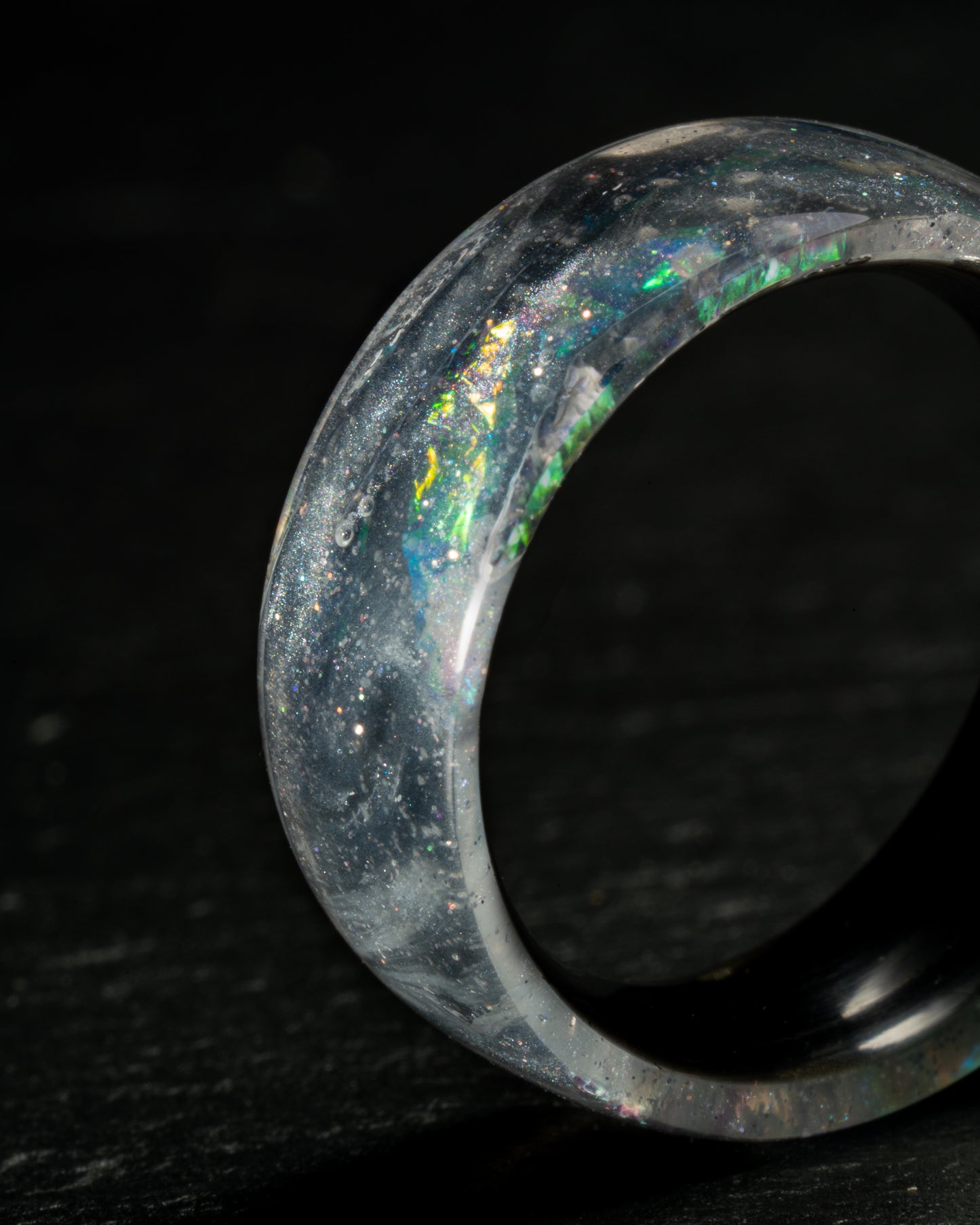 Iridescent Faux Opal Resin Ring