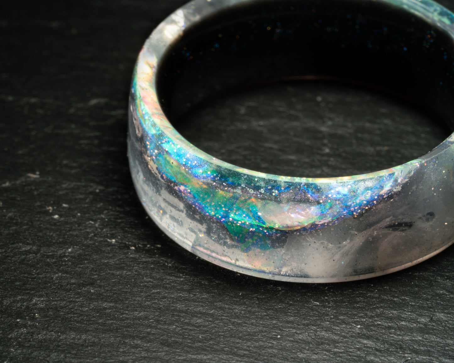 Iridescent Faux Opal Resin Ring