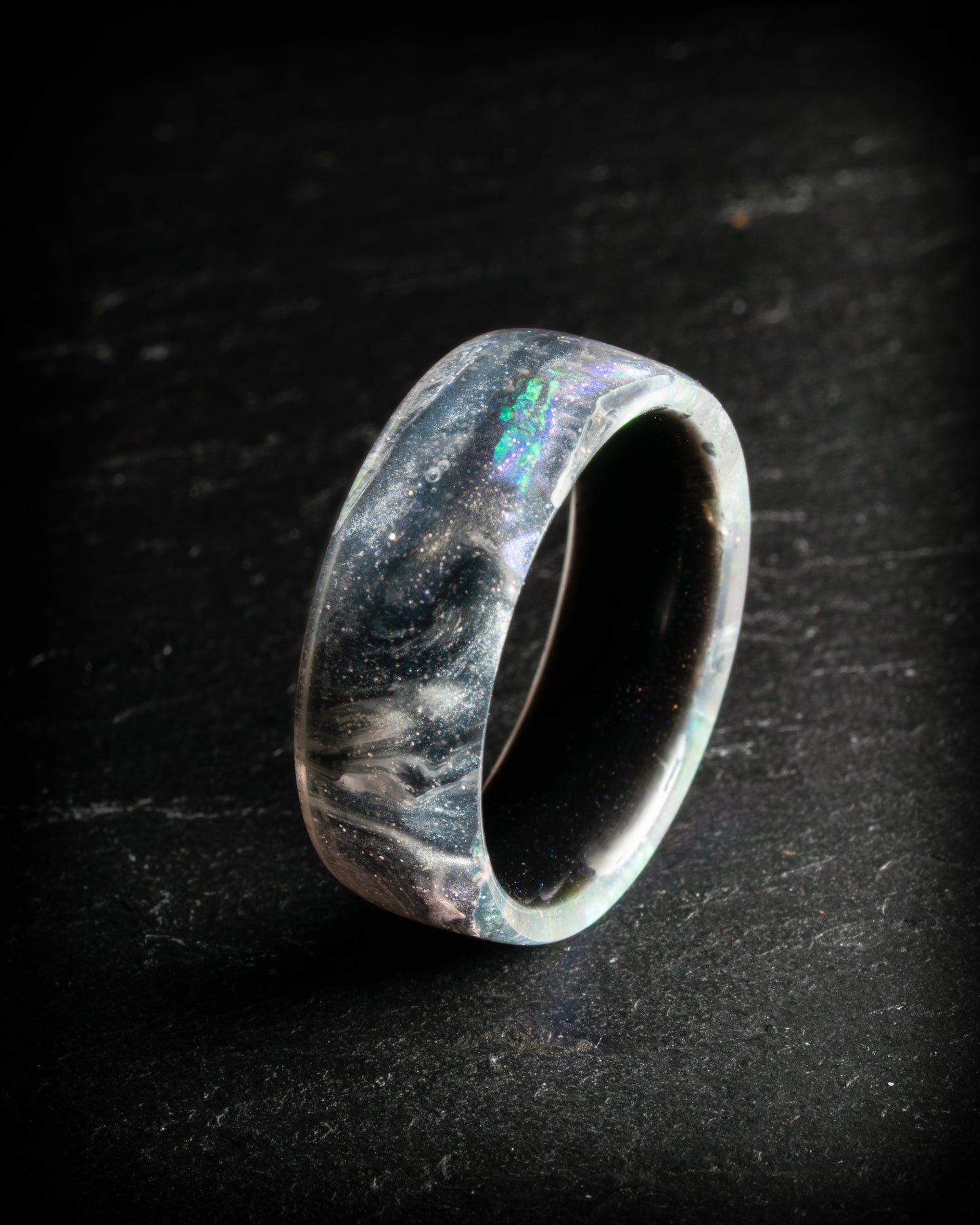 Iridescent Faux Opal Resin Ring
